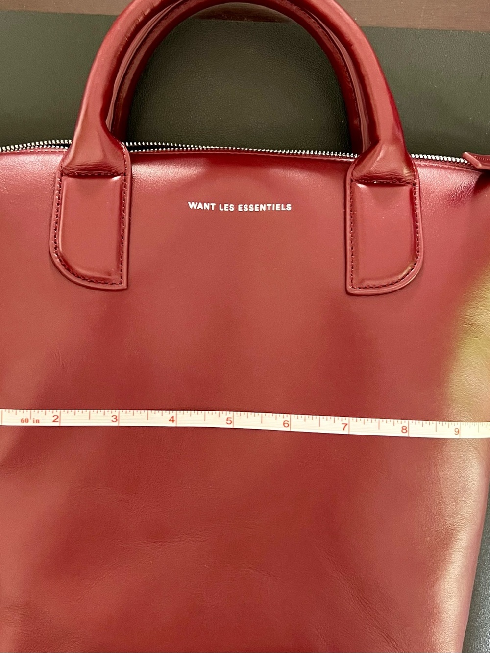 WANT Les ESSENTIELS Petite Dark Cherry Ohare Tote Bag - Picture 8 of 9